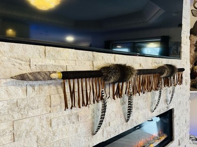 Hand Made Native American Indian Cherokee Raccoon Spear By Enrolled Member 60 