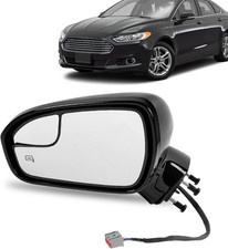 Left Driver Side Mirror for Ford Fusion 2013 2014 2015 7Pins Gloss Black  Power