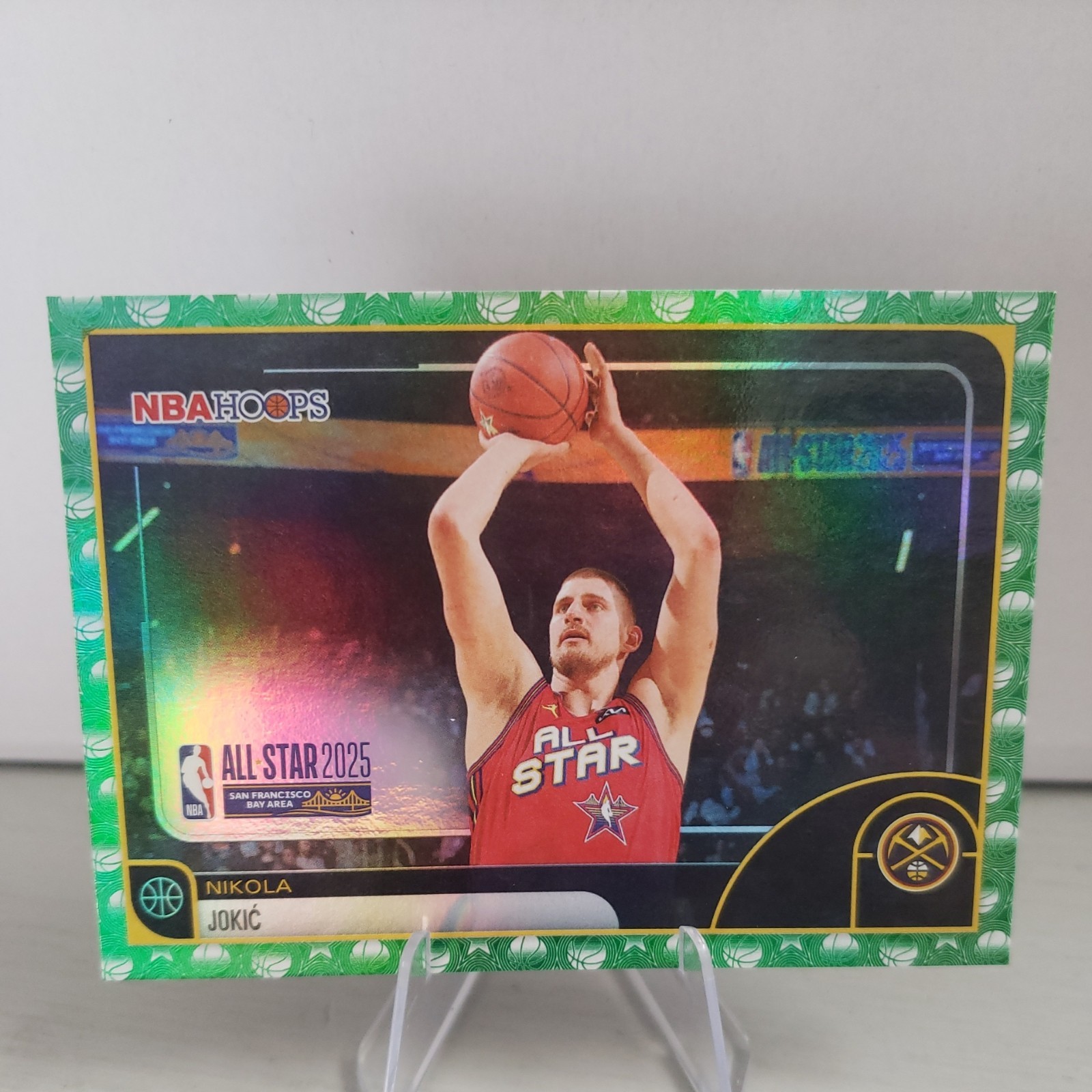 Nikola Jokic 2025-26 Topps NBA Hoops Green Foil All-Star #290 Nuggets