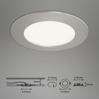 Briloner LED Einbauleuchten 3Er Set Flat In 8W 800Lm 4000K IP44 Matt-Nickel Ø12