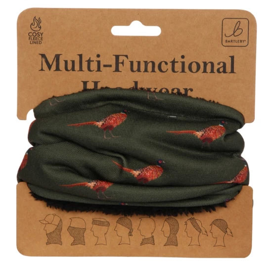 Bartleby Multi Function Snood Scarf Bandana Sherpa Fleece Lining Pheasant WH882
