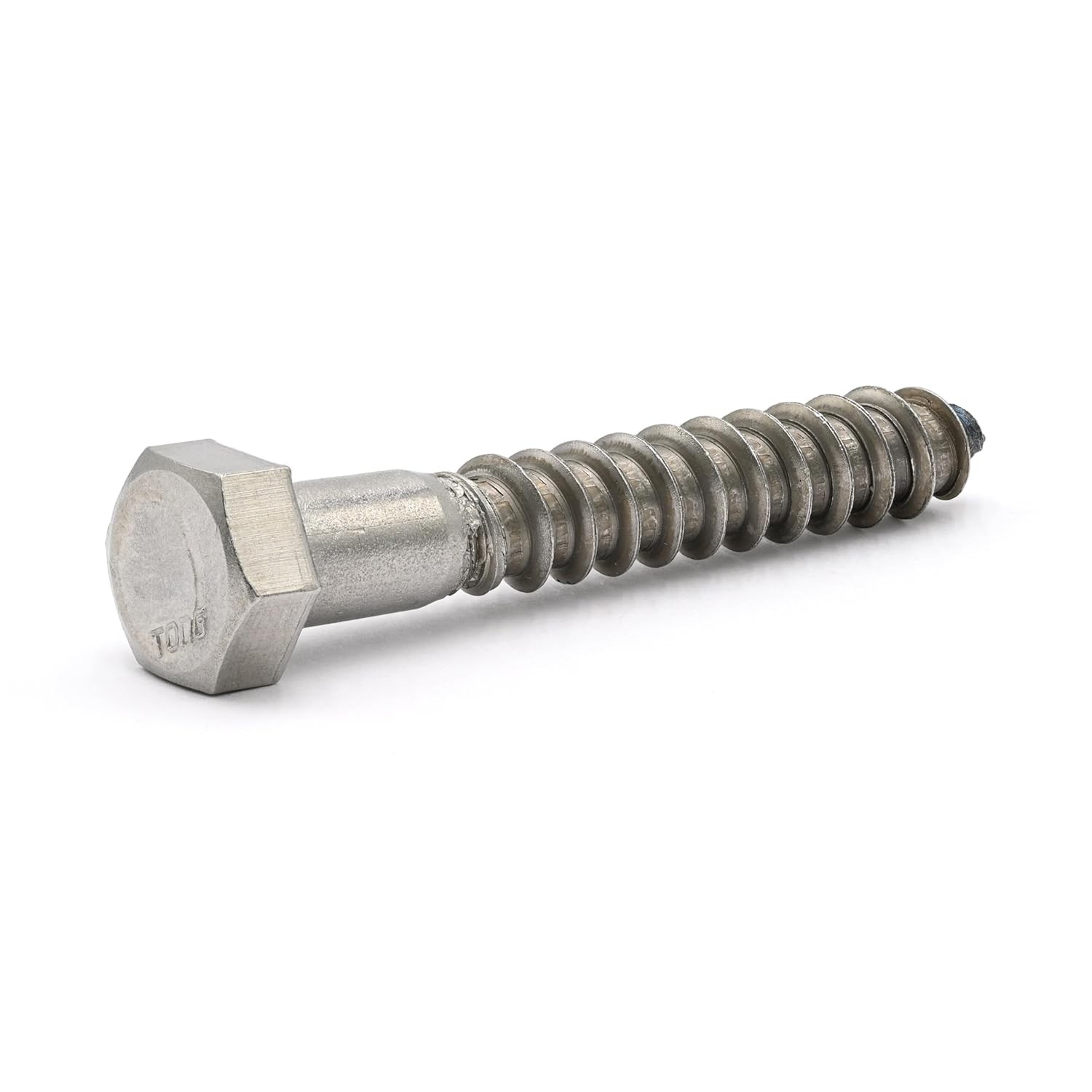 3/8 x 5 Inch 316 Stainless Steel Hex Lag Screw Partial Thread 10 Pack