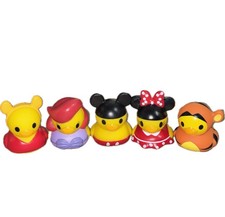 LOT OF 5 Disney Duckz Rubber Duck Mickey Minnie Tigger Ariel Winnie The Pooh AX