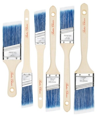Bates- Paint Brushes 6 Pack 1'' 1.5'' 2'' Angle Brushes Treated Wood Handle Pain...