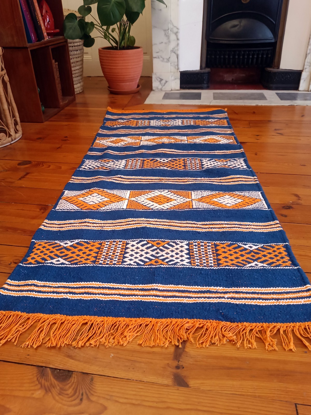 Tapis berbère fait main 150x65 tapis marocain pure laine mouton