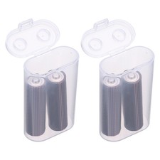 Battery Organizer Storage Box, 2 x 18650 Batteries Clear Case Holder 2Pcs