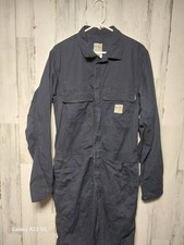 Carhartt FR Coveralls Men s 38 Tall Navy Bib Workwear Boiler Suit
