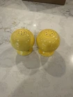 Fiestaware Vintage Salt/Pepper Shakers Yellow, Original Stoppers