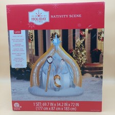Holiday Time Nativity Scene 6ft Christmas Yard Decor LED Self-Inflates Walmart