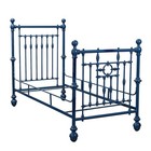 Antique Single Bed Lacquered Iron Italy XIX-XX Century