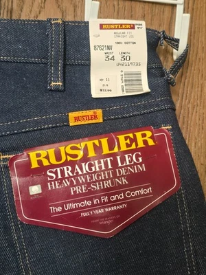 Vtg 90's Rustler Regular Straight Jeans Men's Size 34x30 - Image 1 of 4
