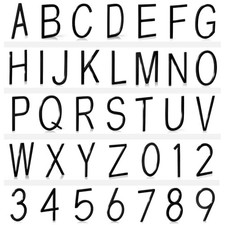 3 Inch Self 3-Inch Number  Letter Set Black Full Set of Numbers and Letters