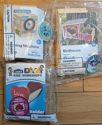 Lowes DIY Kids Workshop Bundle ×3 With Badges