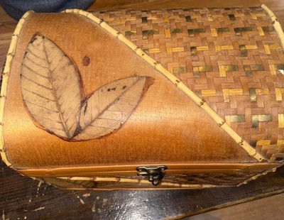 Old Vintage Bamboo Treasure Chest 15 x12 x10  great addition to your home