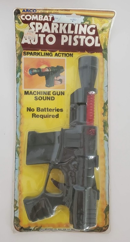 Vintage ARCO Toy Combat Sparkling Auto Pistol Factory Sealed
