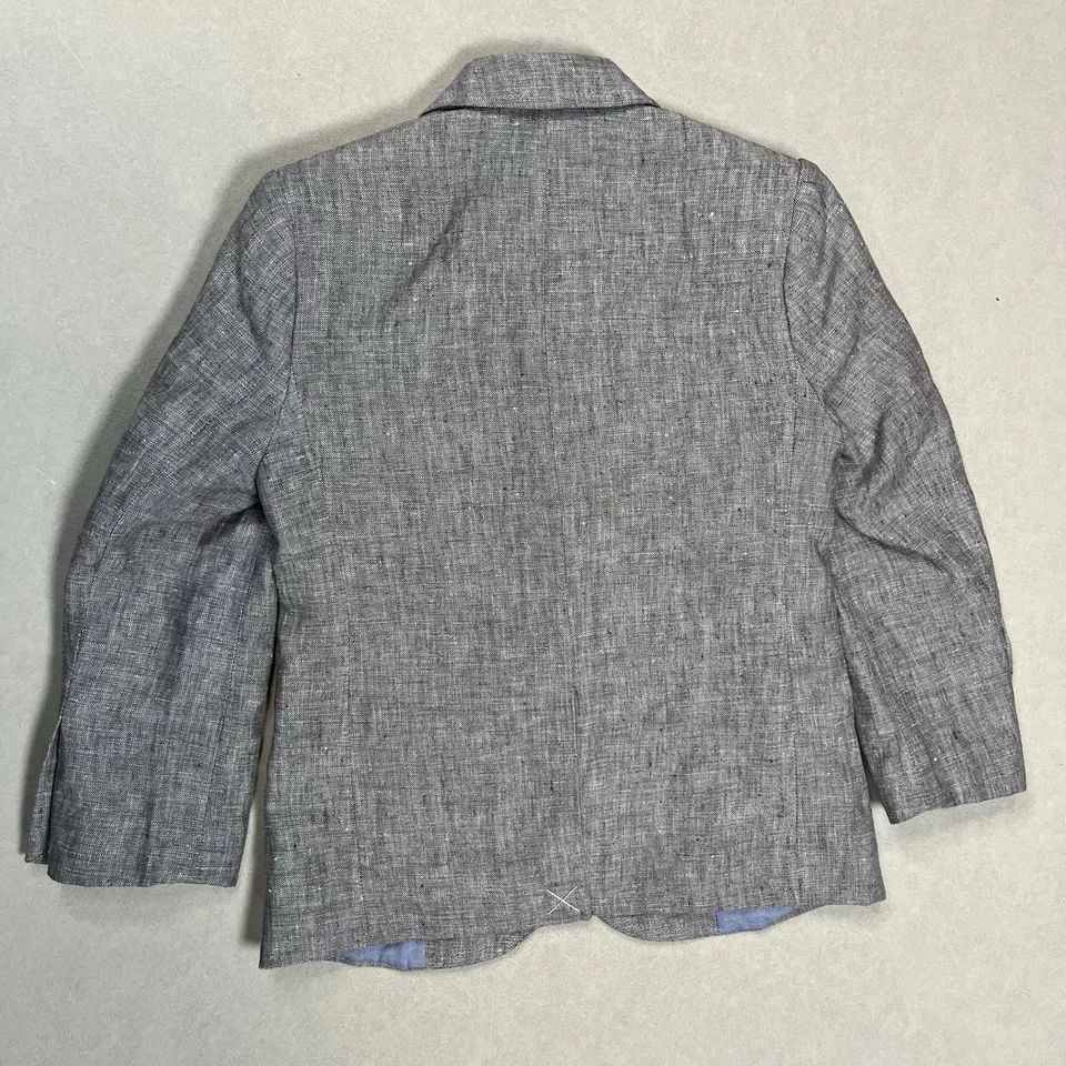 New Crewcuts Boys Gray Thompson 100% Linen Blazer Sz 4-5 Single Vent Classic NWT - Image 3 of 4