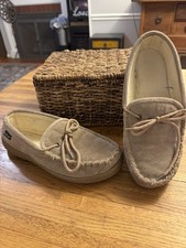 OLD FRIEND WOMEN'S KENTUCKY SLIPPER LEATHER MOCCASIN CHESTNUT SIZE 11