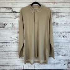 Men's EUC Propper Tactical Tan Long Sleeve Polo Shirt Wicking Pen Pocket Size XL