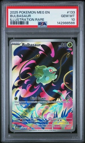2025 POKEMON MEG EN-MEGA EVOLUTION ILLUSTRATION RARE #133 BULBASAUR PSA 10