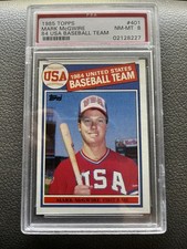 1985 TOPPS 1984 USA BASEBALL TEAM #401 MARK McGWIRE RC PSA 8