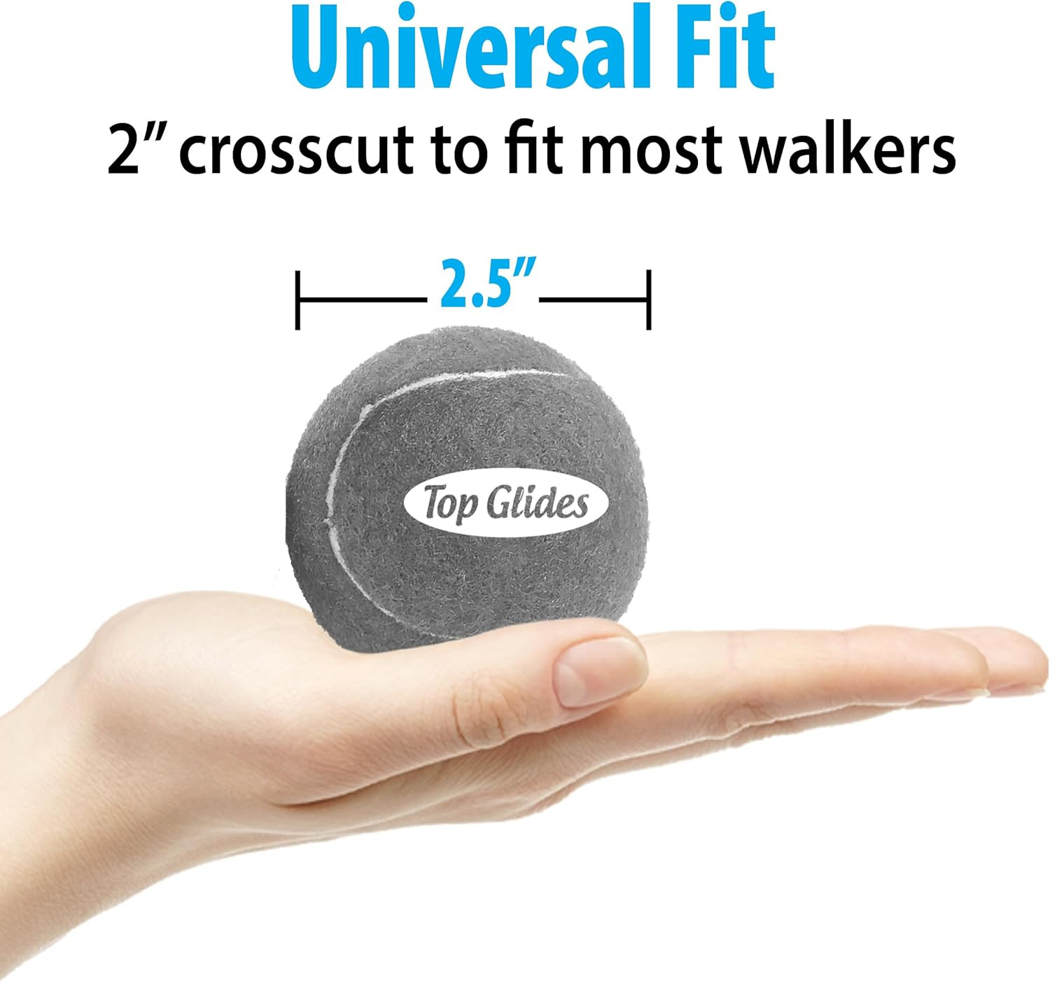 AMP Top Glides Precut Walker Tennis Ball Glides (Gray)