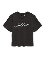 Vero Moda Vmbelis Mette T-Shirt Damen Kurzarm Schwarz Baumwolle