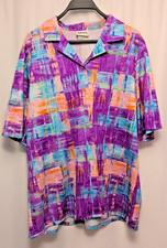 80s womens vtg bonworth L mexico purple blue button down
