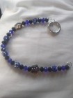 Lovely Cobalt Blue Beaded Phone Chain Key Chain Anklet 10" — photo 2