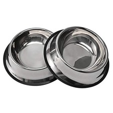 2Packs Stainless Steel Dog Bowl with Anti-Skid Rubber Base for 8oz