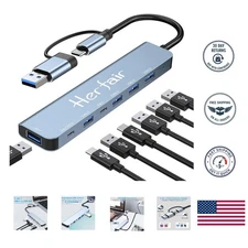 Aluminum 7-in-1 USB Hub: High-Speed Multiport Adapter for All Your Devices
