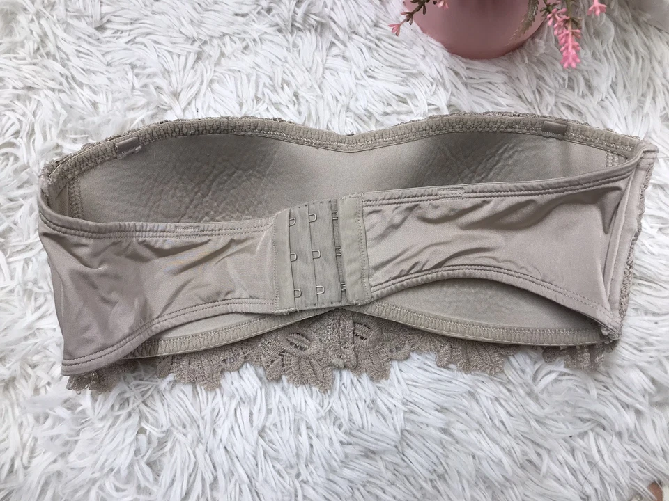 Aerie Intimates Embroidery Women’s M Strapless Bandeau Bra Bralette Brown Padded - Image 4 of 4