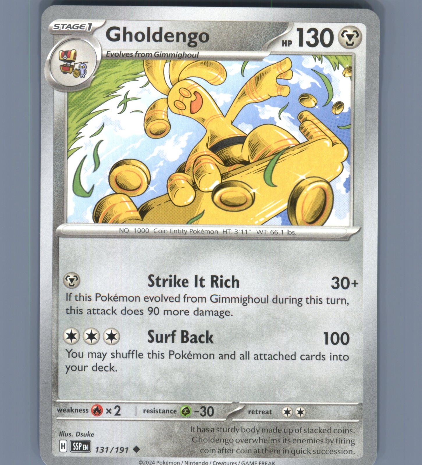 Gholdengo Uncommon SV08: Surging Sparks 131/191 NM English