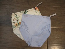 2-PACK SOMA VANISHING TUMMY HIGH WAIST BRIEF PANTIES IN PLUMES/BLUE SIZE LARGE