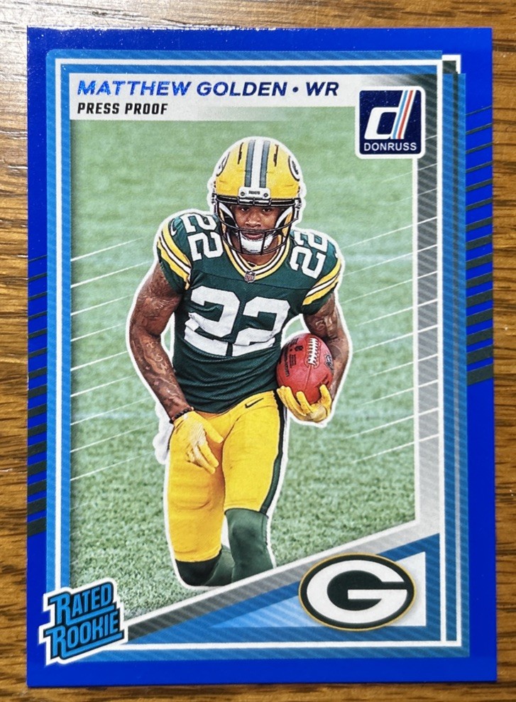 2025 Panini Donruss - Rated Rookie Matthew Golden #311  Blue Press Proof (RC)