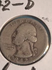 1942 D washington quarter Silver