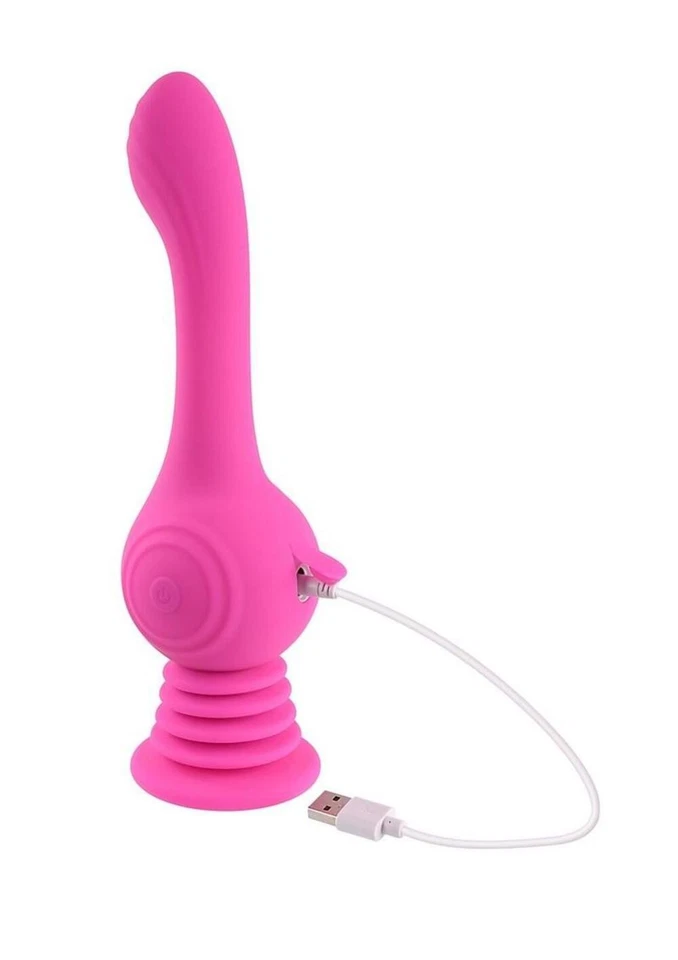Vibrador de silicona recargable Gyro Vibe con ventosa Foto 3 de 4