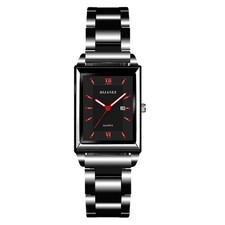 Fashion Mens Business Watches for Men Rectangle Stainless Steel Quartz Wrist Wat