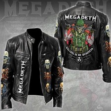 Megadeth Motorcycle Leather Jacket Fast Ship