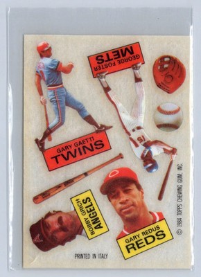 1984 Topps Rub-Downs Gary Gaetti George Foster Gary Redus Bobby Grich