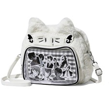 Cute Cat Ita Bag Pin Display Backpack Kawaii Furry Ita Bag Crossbody Y2k Aest...