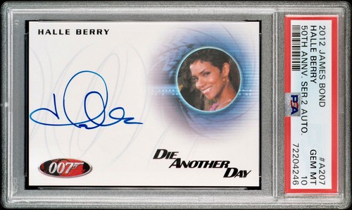 PSA 10 Halle Berry Signed On Card Auto Autograph 2012 James Bond 007 #A207 Rare