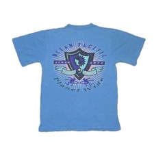 Vintage 1992 Ocean Pacific Op T-Shirt Blue Single Stitch Planet Wide Surf USA L