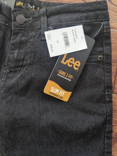 Lee Jeans Boys 10 Black Wash Slim Fit Adjustable Waistband New - Picture 4 of 4