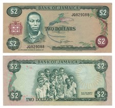 Jamaica 2 Dollars (1982) - Paul Bogle/School Children, p-65a, B220a UNC