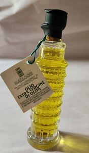6” Leaning Tower of Pisa Glass Figurine with OLIO olive oil Souvenir BOX - Italy
