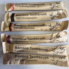 6-Pack Biodegradable Toothbrushes, BPA-Free, Soft Bristles, Eco-Friendly