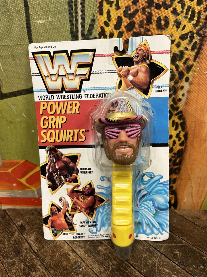 FIGURA DE HOMBRE MACHO CHORROS POWER GRIP 1990 DE COLECCIÓN WWE NWA WCW NUEVO HASBRO LJN Foto 2 de 4