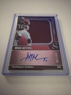 2025 Panini Silhouette-Brian Mitchell, Silhouette Autographs SP 190/199 (MEM,AU)