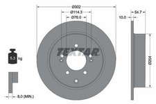 2x TEXTAR Disque de frein Arrière pour HYUNDAI Tucson (TL, TLE) 302mm 92294903