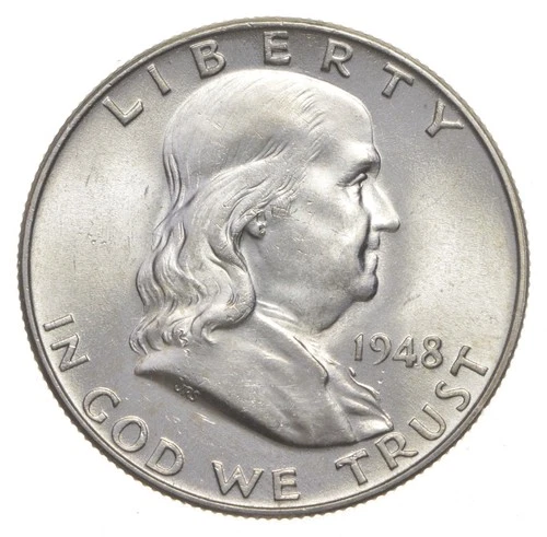 Choice Unc 1948 P Franklin Half Dollar Gem BU From Original Roll *0281